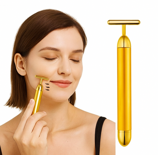 24K Gold Energy Beauty Bar Electric Facial Massage Roller
